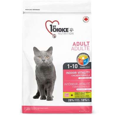 1st Choice Adult Indoor Vitality Chicken - Сухий корм з куркою для дорослих котів, 10 кг