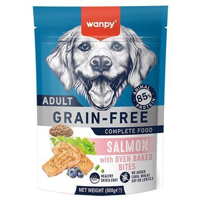 Wanpy Adult Dog Grain Free Salmon Ванпі Сухий беззерновий корм з лососем  для собак, 500 г