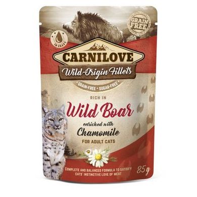 Carnilove Adult Cat Wild Boar Chamomile - Корм влажный с кабаном и ромашкой для кошек.