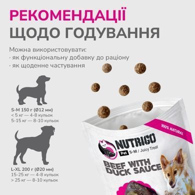 LK Baits Pet Nutrigo Treat Veal Функціональні ласощі з яловичиною та качиним соусом (&Oslash; 12 мм) для собак, 150 г