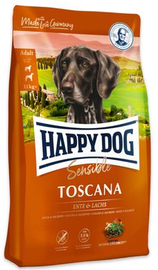 Happy Dog Toscana - Сухой корм с уткой и лососем для кастрированных собак и собак с избыточным весом, 4 кг