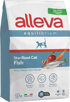 Alleva Equilibrium Fish Sterilized Cat Полнорационный корм с рыбой для взрослых стерилизованных кошек или кошек, живущих в домашних условиях 1,5 кг