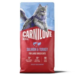 Carnilove Active Salmon & Turkey Large Breed Сухий корм з лососем та індичкою для котів великих порід, 6 кг
