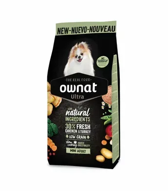 Ownat Ultra Dog Mini Сухий корм з куркою та індичкою для собак малих порід, 3 кг