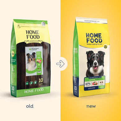 Home Food Dog Adult Medium/Maxi For Active And Young Dogs - Сухий корм з ягням та рисом для активних дорослих собак і юніорів середніх і великих порід, 10 кг