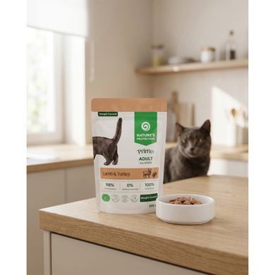 Nature's Protection Prime Weight Control Adult Cats Lamb and Turkey Влажный корм с ягненком и индейкой для контроля веса кошек, 85 г