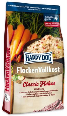 Happy Dog NaturCroq Flocken Vollkost - сухой диетический корм в виде хлопьев для щенков и собак с чувствительным пищеварением, 3 кг.