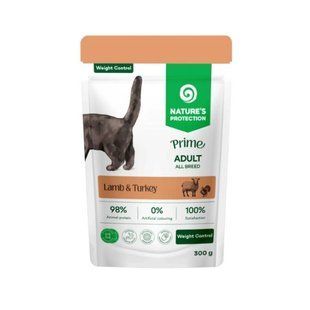 Nature's Protection Prime Weight Control Adult Cats Lamb and Turkey Вологий корм з ягням і індичкою для контролю ваги котів, 300 г