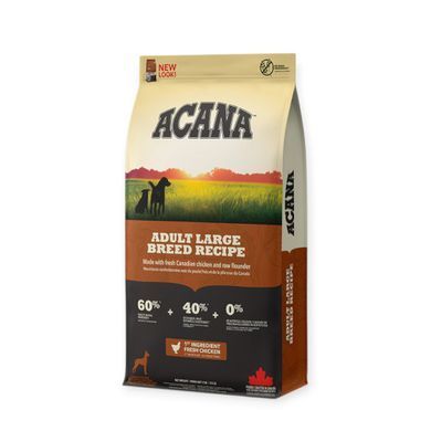 Acana Adult Large Breed Беззерновой сухой корм с курицей для взрослых собак больших и гигантских пород, 17 кг