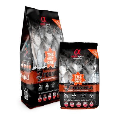 Alpha Spirit The Only One 7 Days Альфа спирит Сухой корм со свининой, курицей и рыбой для собак, 3 кг