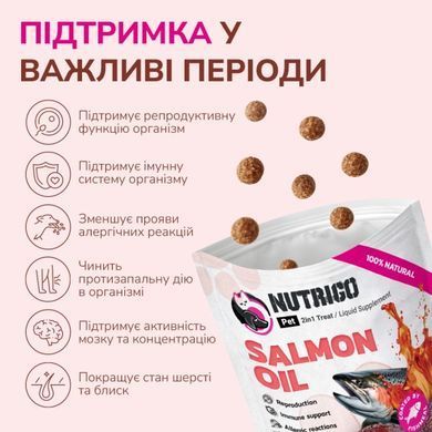 LK Baits Pet Nutrigo Salmon Oil Mini Функціональні ласощі з олією лосося (&Oslash; 15 мм) для собак дрібних порід, 75 г