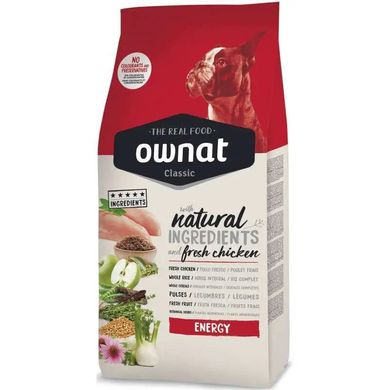 Ownat Classic Dog Adult Energy Сухий корм з курячим м'ясом для собак з високим рівнем активності 4 кг