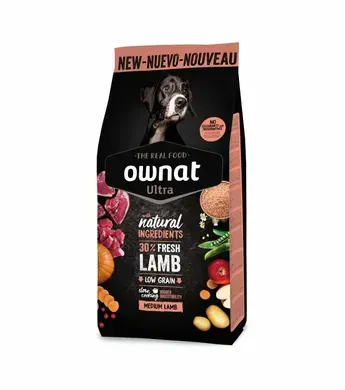 Ownat Ultra Dog Medium Lamb Сухой корм с ягненком для собак средних пород, 12 кг